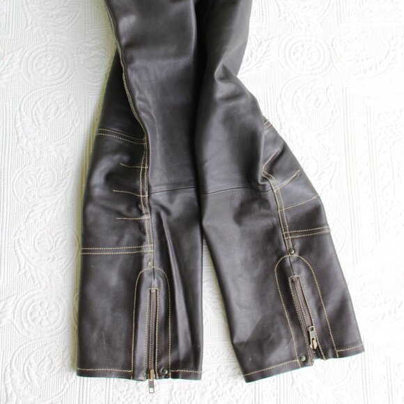 CASCH GRO ABRAHAMSSON vintage leather cropped pant equestrian POLO Jodhpurs 38 - Picture 6 of 9